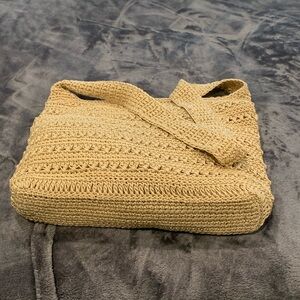 069. The Sak Julep Beige Nude Single Strap Crochet Crossbody Shoulder Bag